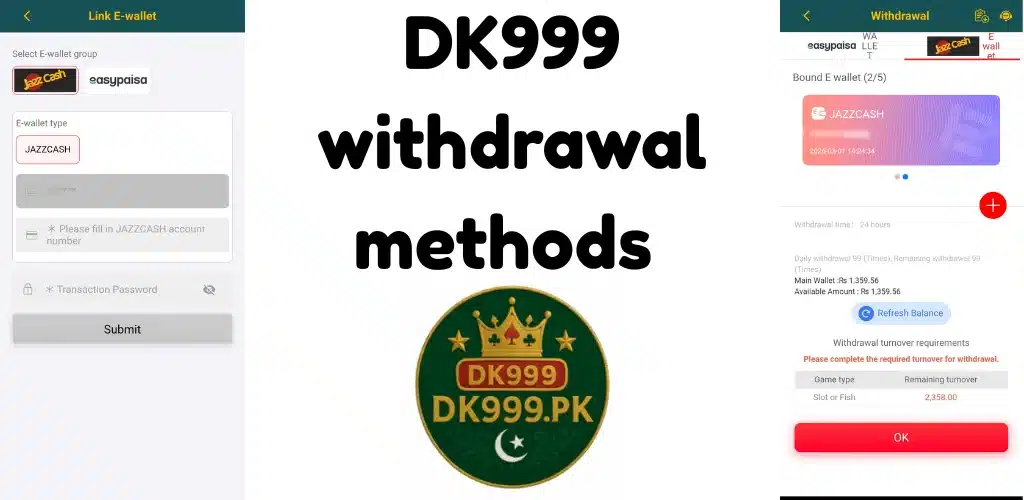 DK999 withdrawal methods